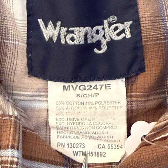 Wrangler Retro Plaid Pearl Snap Buck Stitch Men's Western Shirt – Size Small - Picture 5 of 6